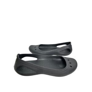Crocs Size 9 Kadee Black Rubber Water proof Closed Toe Flat Sandals Pool Beach